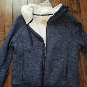 Blue sherpa lined zip up